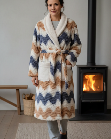 Kuscheliger Hausmantel Damen, knöchellang - Korallenfleece - Ansicht 1