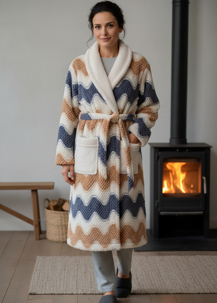 Kuscheliger Hausmantel Damen, knöchellang - Korallenfleece - Ansicht 1