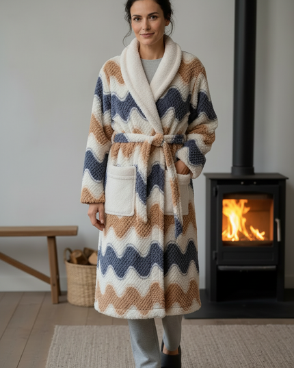 Kuscheliger Hausmantel Damen, knöchellang - Korallenfleece - Ansicht 3