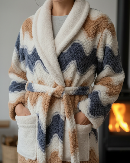 Kuscheliger Hausmantel Damen, knöchellang - Korallenfleece - Ansicht 4