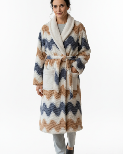 Kuscheliger Hausmantel Damen, knöchellang - Korallenfleece - Ansicht 5